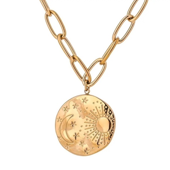 Boutique Jewelry - New 18k Gold Plated Solar Sky Pendant Chain Necklace